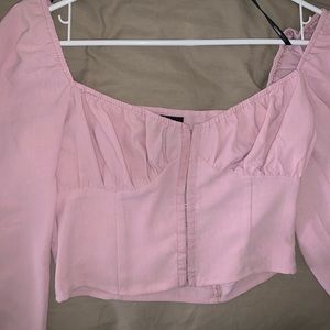F21 pink blouse